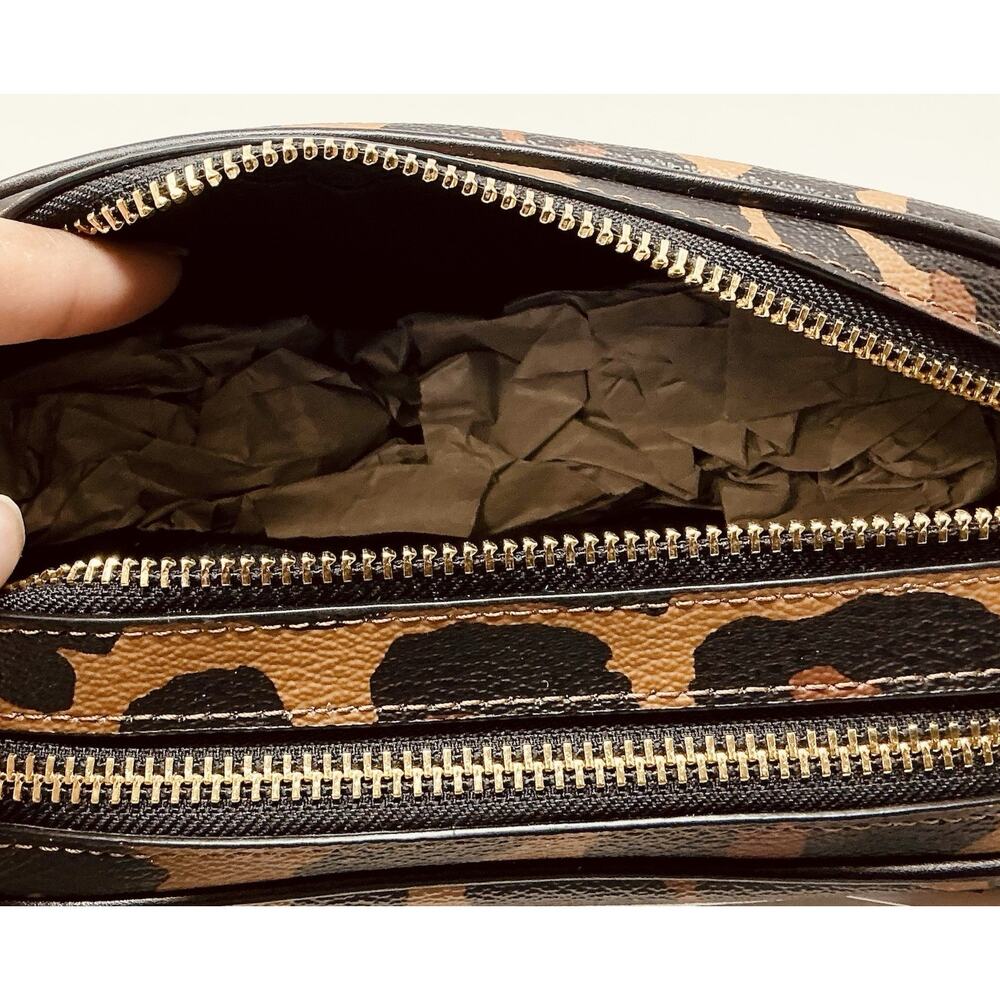 Coach Jamie Jes 20 Crossbody Bag With Leopard Animal Print Authentic NWT - Picture 12 of 14